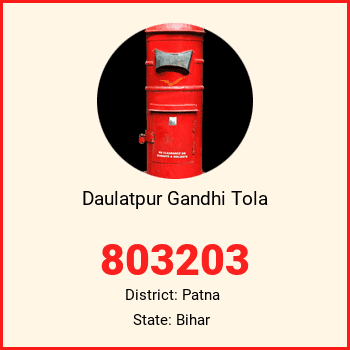 Daulatpur Gandhi Tola pin code, district Patna in Bihar