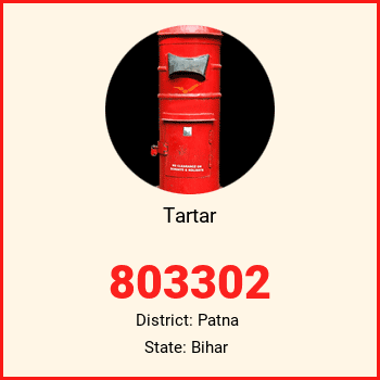 Tartar pin code, district Patna in Bihar