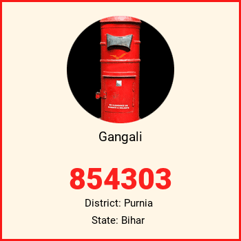 Gangali pin code, district Purnia in Bihar