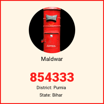 Maldwar pin code, district Purnia in Bihar