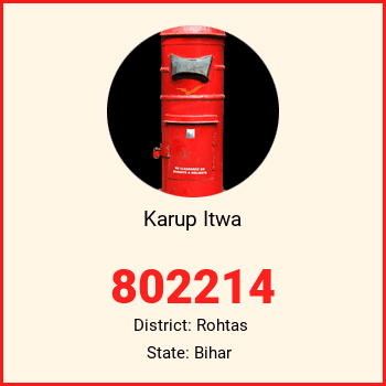 Karup Itwa pin code, district Rohtas in Bihar