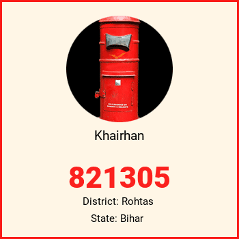 Khairhan pin code, district Rohtas in Bihar
