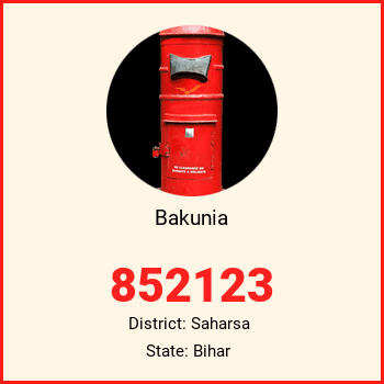 Bakunia pin code, district Saharsa in Bihar
