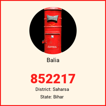 Balia pin code, district Saharsa in Bihar