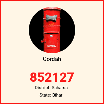 Gordah pin code, district Saharsa in Bihar