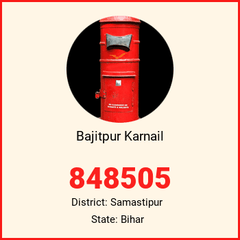 Bajitpur Karnail pin code, district Samastipur in Bihar