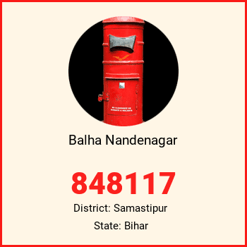 Balha Nandenagar pin code, district Samastipur in Bihar