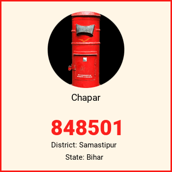 Chapar pin code, district Samastipur in Bihar
