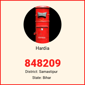Hardia pin code, district Samastipur in Bihar