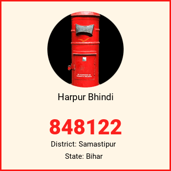 Harpur Bhindi pin code, district Samastipur in Bihar