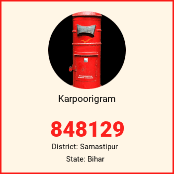 Karpoorigram pin code, district Samastipur in Bihar
