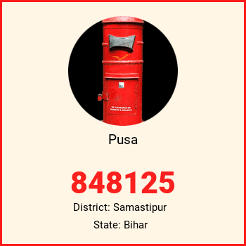Pusa pin code, district Samastipur in Bihar