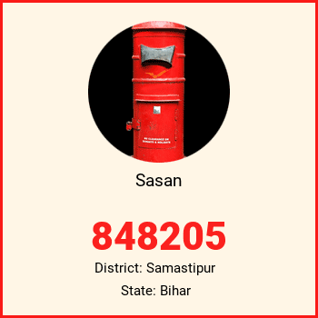 Sasan pin code, district Samastipur in Bihar