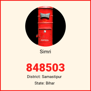 Simri pin code, district Samastipur in Bihar