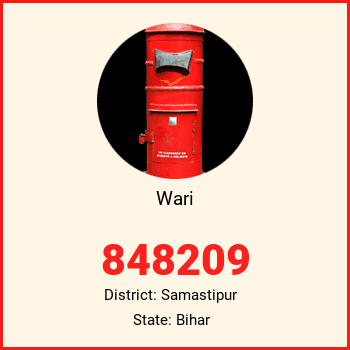 Wari pin code, district Samastipur in Bihar