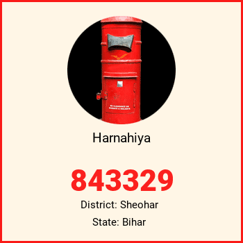 Harnahiya pin code, district Sheohar in Bihar