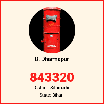 B. Dharmapur pin code, district Sitamarhi in Bihar