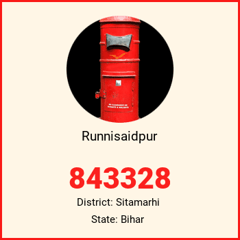 Runnisaidpur pin code, district Sitamarhi in Bihar