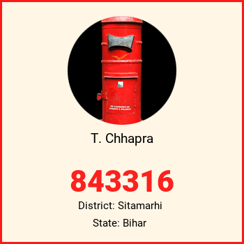 T. Chhapra pin code, district Sitamarhi in Bihar