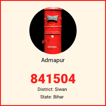 Admapur pin code, district Siwan in Bihar