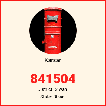 Karsar pin code, district Siwan in Bihar