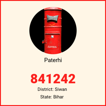 Paterhi pin code, district Siwan in Bihar