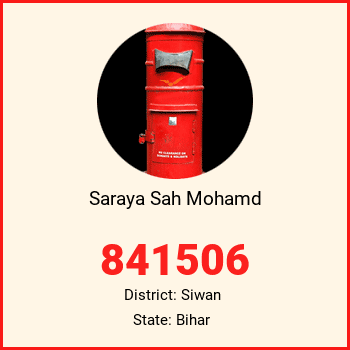 Saraya Sah Mohamd pin code, district Siwan in Bihar