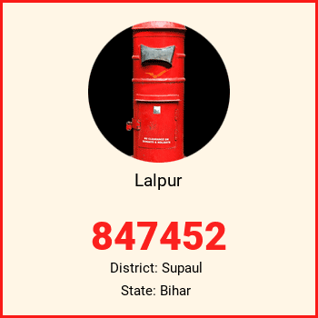 Lalpur pin code, district Supaul in Bihar