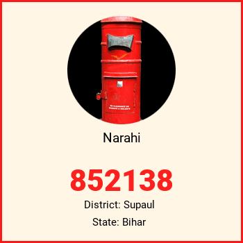 Narahi pin code, district Supaul in Bihar