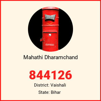 Mahathi Dharamchand pin code, district Vaishali in Bihar