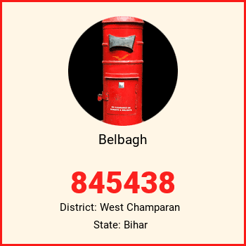 Belbagh pin code, district West Champaran in Bihar