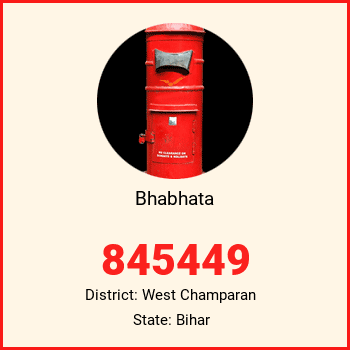 Bhabhata pin code, district West Champaran in Bihar