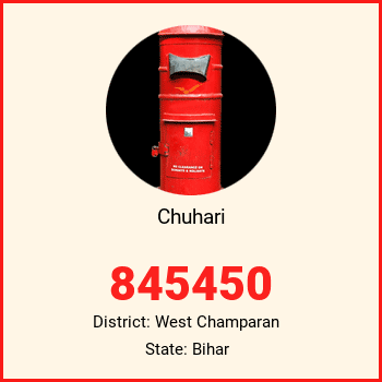 Chuhari pin code, district West Champaran in Bihar