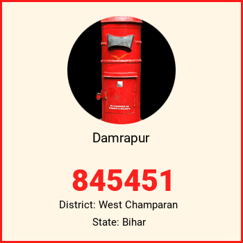 Damrapur pin code, district West Champaran in Bihar