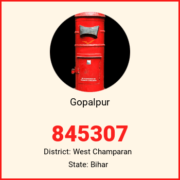 Gopalpur pin code, district West Champaran in Bihar