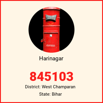 Harinagar pin code, district West Champaran in Bihar