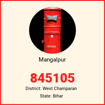 Mangalpur pin code, district West Champaran in Bihar