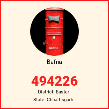 Bafna pin code, district Bastar in Chhattisgarh