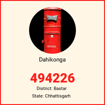 Dahikonga pin code, district Bastar in Chhattisgarh