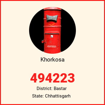 Khorkosa pin code, district Bastar in Chhattisgarh
