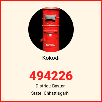 Kokodi pin code, district Bastar in Chhattisgarh
