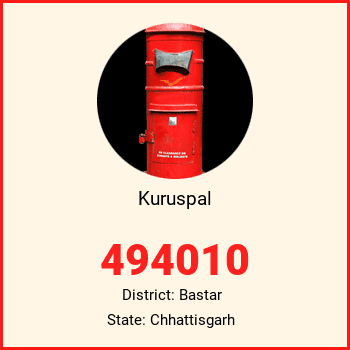 Kuruspal pin code, district Bastar in Chhattisgarh