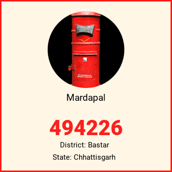 Mardapal pin code, district Bastar in Chhattisgarh