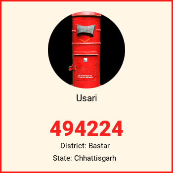 Usari pin code, district Bastar in Chhattisgarh