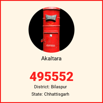 Akaltara pin code, district Bilaspur in Chhattisgarh