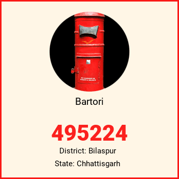 Bartori pin code, district Bilaspur in Chhattisgarh