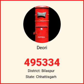 Deori pin code, district Bilaspur in Chhattisgarh
