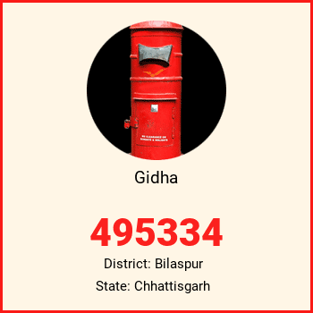 Gidha pin code, district Bilaspur in Chhattisgarh