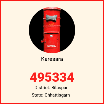 Karesara pin code, district Bilaspur in Chhattisgarh