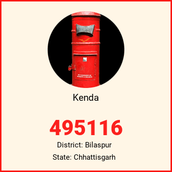 Kenda pin code, district Bilaspur in Chhattisgarh